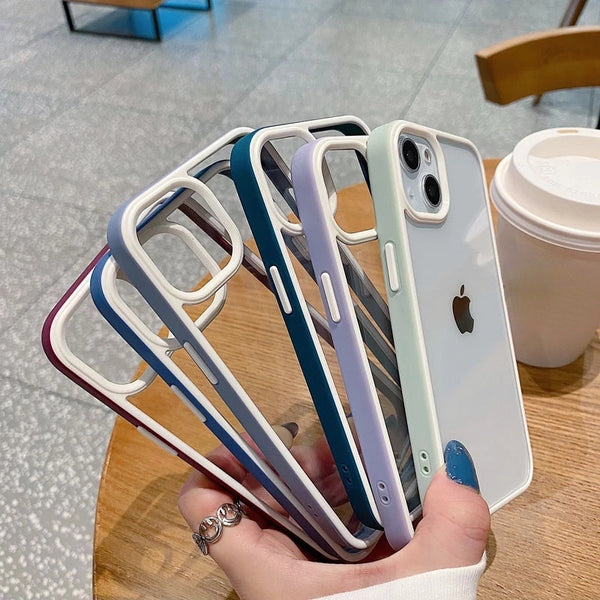 Luxury Cute Candy Color Shockproof Bumper Silicone Clear Soft iPhone Case