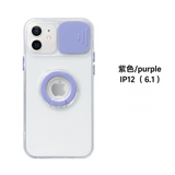Candy Color Ring Holder Slide Lens Camera Protection Clear Soft Phone Case Back Cover for iPhone
