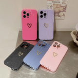 Cute Love Heart Glitter Bling Sparkling Clear Soft iPhone Case