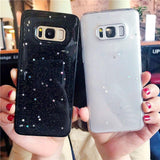 Glitter Sparkling Stars Transparent Soft TPU Samsung Case